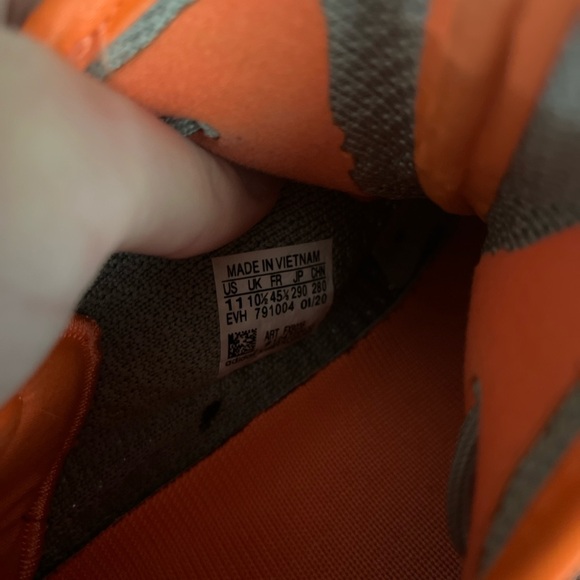 Gray and Orange Knit Yeezy boost Sneakers, Kanye west Yeezy trainers - Picture 7 of 8